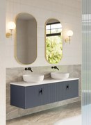 Muebles Ezra badmeubel ribbelfront 160cm marine blauw met wit toppaneel zonder waskom