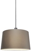 Moderne hanglamp zwart met kap 45 cm taupe - Combi 1