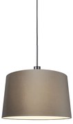 Stoffen Eettafel / Eetkamer Moderne hanglamp zwart met kap 45 cm taupe - Combi 1 Modern E27 rond Binnenverlichting Lamp