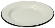 Bord, emaille, zwart/wit,Ø 26 cm