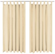 vidaXL Micro-satijnen gordijnen met lussen 140x245 cm beige 2 st