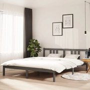 vidaXL Bedframe massief hout grijs 160x200 cm