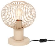 Moderne draad tafellamp beige 23cm - Gila Modern E27 bol / globe / rond Binnenverlichting Lamp