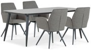 Tuinset 4 personen 180 cm Outdoor textiel Grijs Lifestyle Garden Furniture Andorra/Vienna