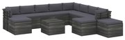 vidaXL 12-delige Loungeset met kussens pallet massief grenenhout