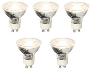 Set van 5 GU10 dimbare LED lamp 5W 370 lm 3000K