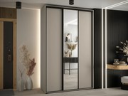 Kledingkast Hartford 494, Zwart, Kasjmier, 235x150x60cm, 141.9 kg, Kledingkast deuren: Schuivend