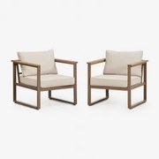 Set Van 2 Aluminium Fauteuils Lipov Moka Bruin - Sklum
