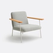 Fauteuil met massief eiken armleuningen en stof, Lulet