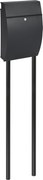 Practo Garden brievenbuspaal mat zwart  - 4x4x151cm - RAL 9005 MAT