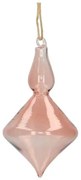 Kerstbal, pegel, glas, roze, 8 cm