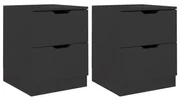 vidaXL Nachtkastjes 2 st 40x40x50 cm spaanplaat zwart