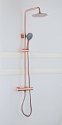 Saniclear Copper opbouw regendouche 20cm met thermostaatkraan en 3 standen handdouche koperkleurig