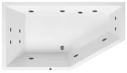 Lambini Designs Florence bubbelbad 160x90cm elektronisch links met 6+4+2 hydrojets RVS