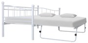 vidaXL Bedframe staal wit 180x200/90x200 cm