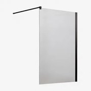 Vaste Douchewand Met 8 Mm Gehard Glas En Bristol Aluminium Matzwart & Transparant & 120 X 195 Cm - Sklum