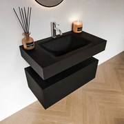 Zaro Alan badmeubel 80cm urban 1 lade met vrijhangende wastafel cloud midden 1 kraangat urban