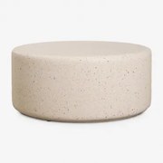 Ronde Salontafel Ø90 Cm In Cement Elyndra Beige-crèmekleurig Terrazzo - Sklum