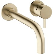 Crosswater MPRO inbouw wastafelkraan met inbouwdeel en 14cm en 22cm uitloop geborsteld messing (goud) 2x sw84108/sw209243