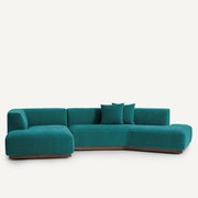 Hoekbank links in chenille fluweel, JACOPO