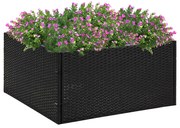 vidaXL Plantenbak 80x80x40 cm poly rattan zwart