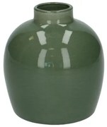Klein vaasje, porselein, groen, 10 x 11 cm