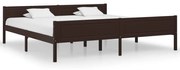 vidaXL Bedframe massief grenenhout donkerbruin 200x200 cm