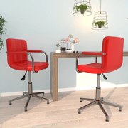 vidaXL Eetkamerstoelen 2 st draaibaar kunstleer rood