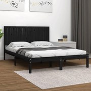 vidaXL Bedframe massief hout zwart 180x200 cm 6FT Super King