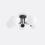 Plafondlamp in metaal en opaline glas, Atea