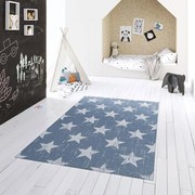 Dutch Lifestyle Kindervloerkleed Miami sterren 120x170 cm blauw