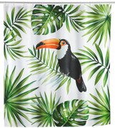 Wenko douchegordijn 180x200cm Tucan inclusief ringen