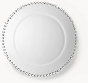 Glazen onderbord Perloa met randversiering