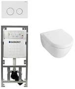 Villeroy & Boch Subway 2.0 Inbouwset met wandclosetpot wit softclose zitting afdekplaat sigma20 wit 0124005/0701131/0124060/sw53743/