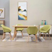 vidaXL Eetkamerstoelen 4 st stof groen