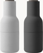 Zout- en peperstrooier Bottle Grinder met walnoothouten deksel, 2-delig
