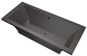 Xenz Society Duobad - 170x75x53 - afvoer Midden - acryl - antraciet 6870-05