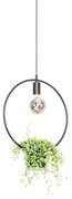 Moderne hanglamp zwart met glas rond - Roslini