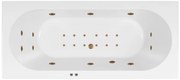 Lambini Designs Round bubbelbad 170x75cm elektronisch met 6+4+2 hydrojets en 12 aerojets goud