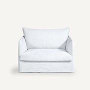 Fauteuil XL in dik stonewashed linnen, Neo Chiquito