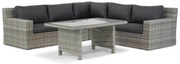 Dining Loungeset 5 personen Wicker Grijs  Garden Collections Amico/Napoli