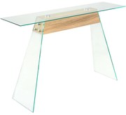 vidaXL Wandtafel 120x30x76 cm MDF en glas eikenkleur