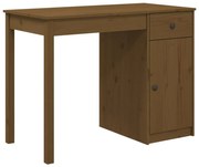 vidaXL Bureau 100x50x75 cm massief grenenhout honingbruin