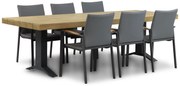 Tuinset 6 personen 260 cm Aluminium/Outdoor textiel Grijs Lifestyle Garden Furniture Brandon/Superior