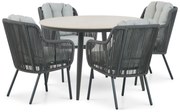 Tuinset Ronde Tuintafel 4 personen 120 cm Aluminium/rope Grijs  Santika Furniture Santika