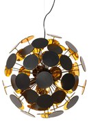 Design hanglamp zwart en goud - Cerchio Design E14 bol / globe / rond Binnenverlichting Lamp