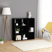 vidaXL Boekenkast 98x30x98 cm spaanplaat hoogglans zwart