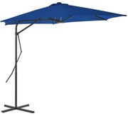 vidaXL Parasol met stalen paal 300x230 cm blauw