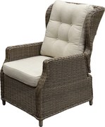 Ibiza lounge tuinstoel verstelbaar bruin wicker | naturel mixed weave kussens