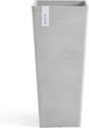 Ecopots bloempot Rotterdam High 70 - Vierkant - White Grey - 32,7 x H70,5 cm